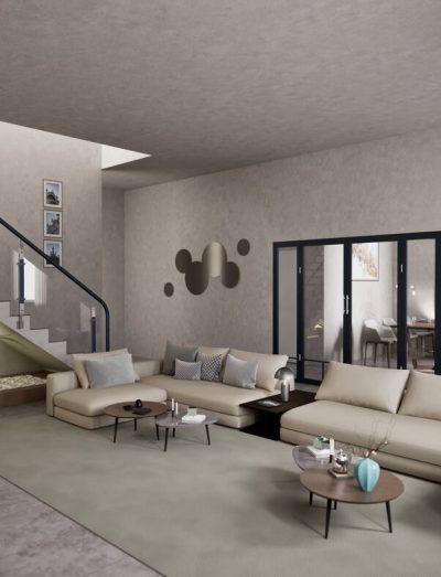 Row of contemporary residences within the Eden Ridge gated community