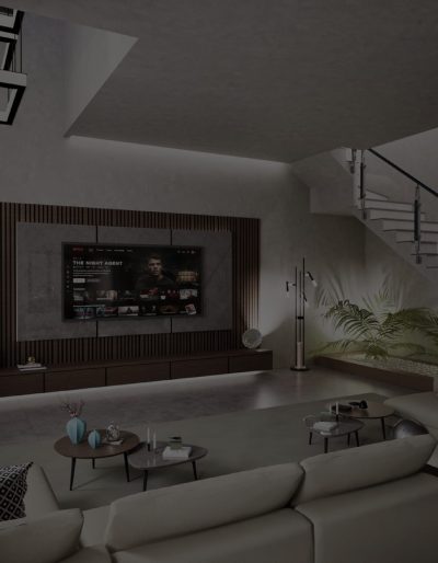 Living room interior background for video tour section